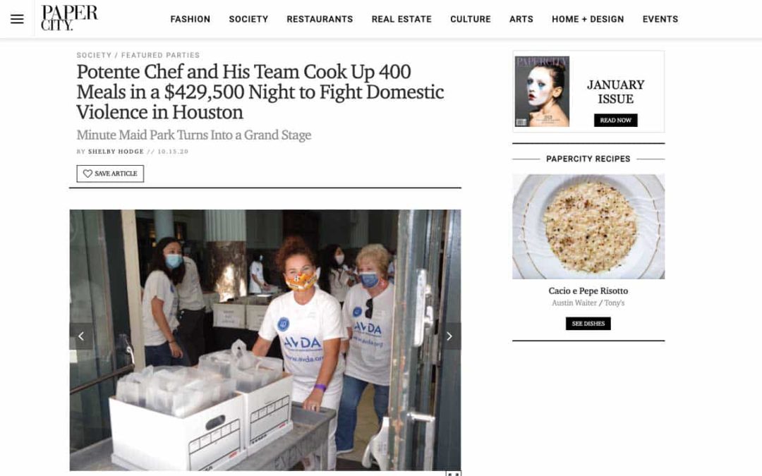 Potente Chef and His Team Cook Up 400 Meals in a $429,500 Night to Fight Domestic Violence in Houston