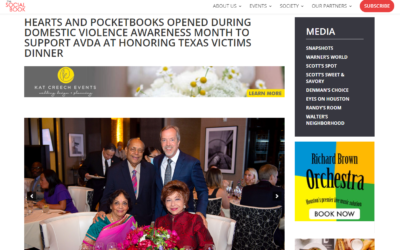 Hearts and pocketbooks opened during domestic violence awareness month to support AVDA at Honoring Texas Victims Dinner