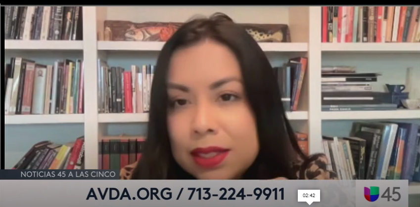 AVDA Trauma Counselor Mayra Mendez on Univision